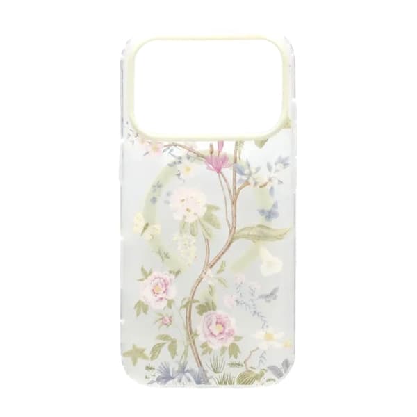 Matt MagSafe-skal med blommor för iPhone 17 Pro - Beige
