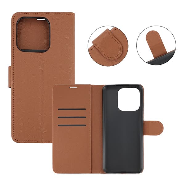 Xiaomi Redmi 12c Wallet Case with Stand - Brown