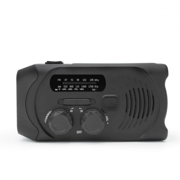 SiGN Vevradio med Solceller, Ficklampa och 2000mAh Powerbank -