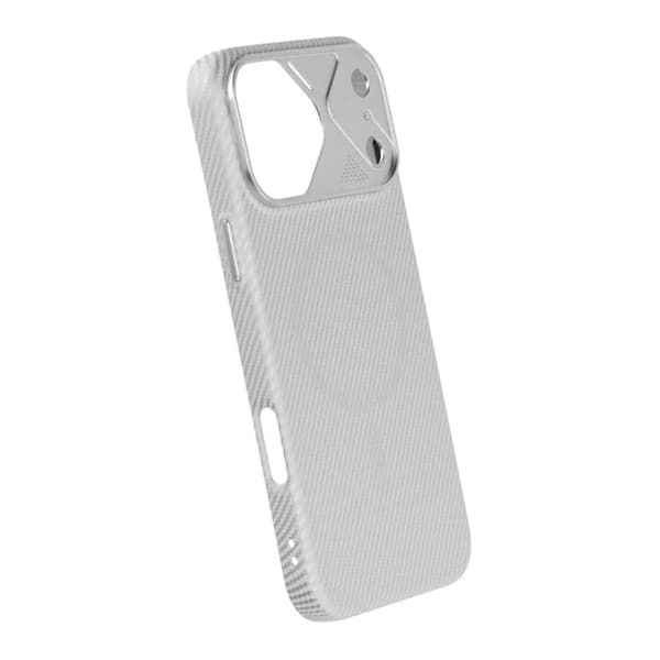 Slim MagSafe Skal med Carbonmönster till iPhone 17 Pro Max - Silver