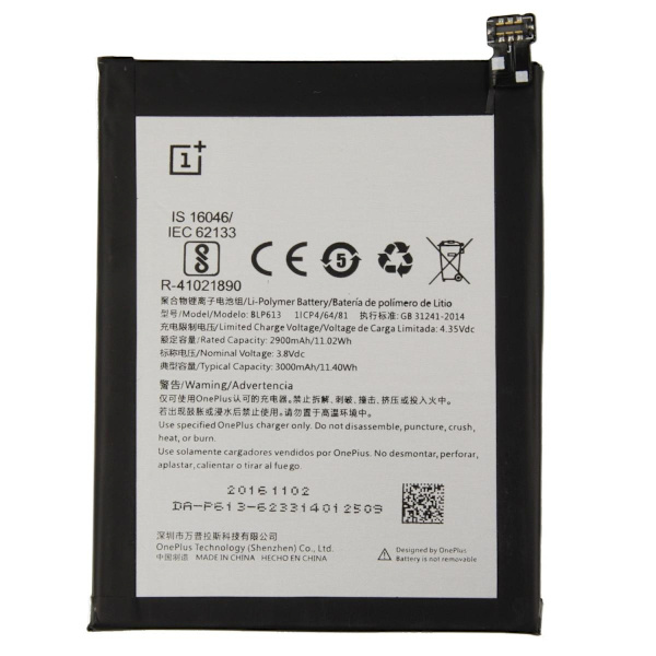 OnePlus One/2/3/3T Batteri - Original - OnePlus 3