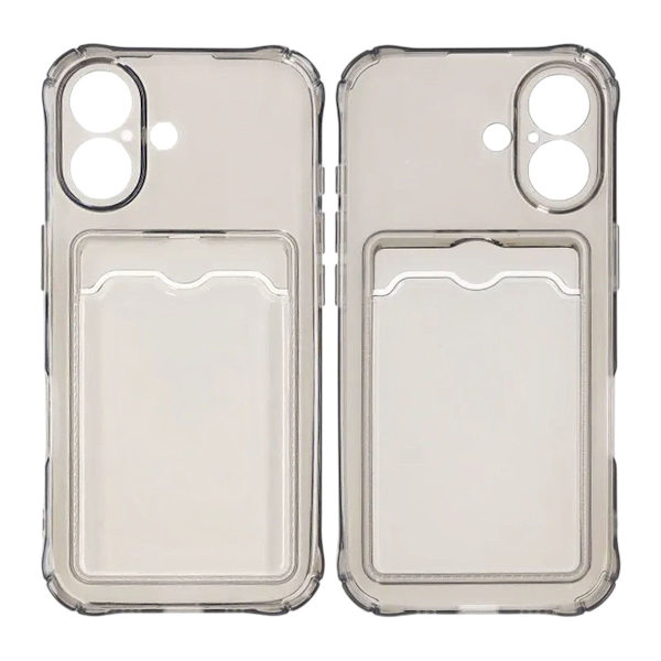 Shockproof Mobile Case with Card Holder for iPhone 17 - Black