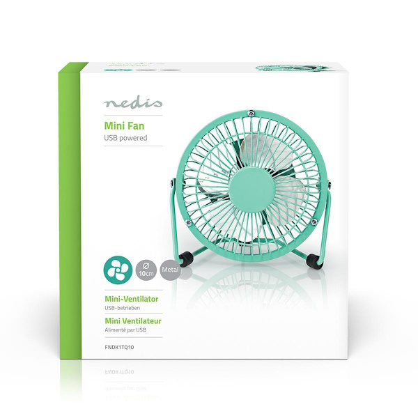 Nedis Minifläkt USB-driven 10 cm - Turkos