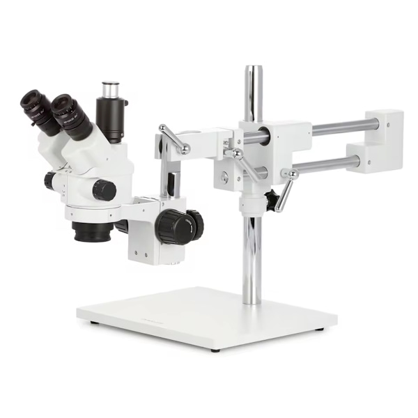 Stereo zoom microscope 7–45x with double arm - AmScope