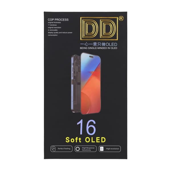 iPhone 16 Soft OLED Display High Quality Black( (DD brand)