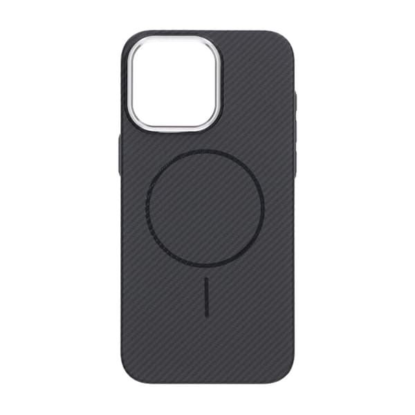 iPhone 15 Pro Max Carbon Patterned Phone Case - Black