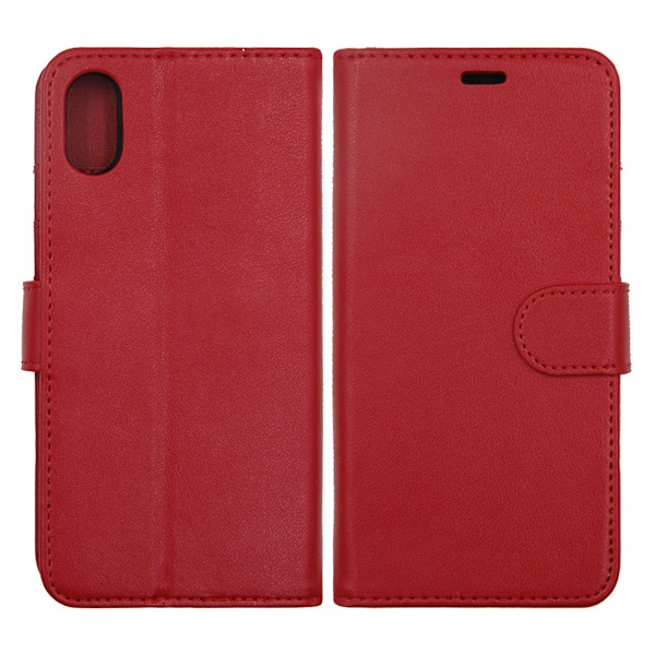 iPhone X/XS Plånboksfodral Magnet Läder med Stativ G-SP - Röd