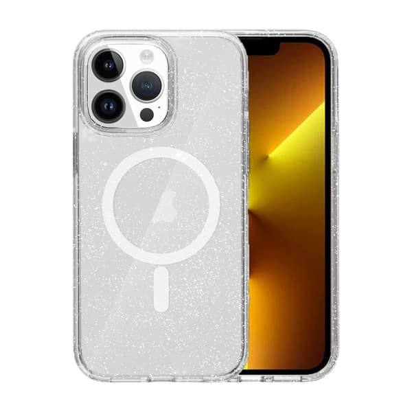 iPhone 13 Pro Hybrid Case With Glitter - Transparent
