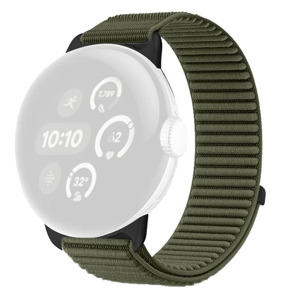 Google Pixel Watch 5/4/3 45mm Nylon Watch Strap - Dark Green