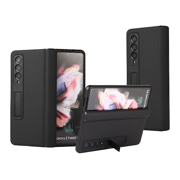 Samsung Galaxy Z Fold 3 Mobilskal Fodral Läder - Svart