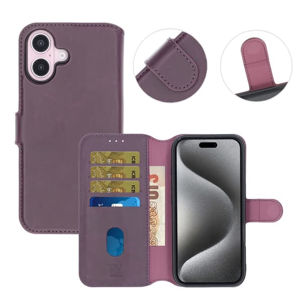 iPhone 16 Wallet Case Magnet Rvelon - Purple