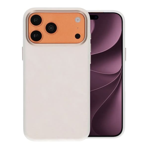 Plume Textured Vegan-Leather Magnetic Case For iPhone 17 Pro/18 Pro White