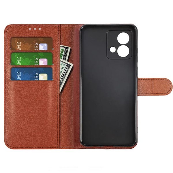 Motorola Moto G84 5G Plånboksfodral med Stativ - Brun