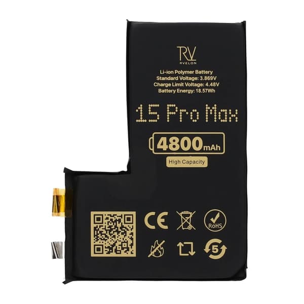 RV Battery cell 549265PL for iPhone 15 Pro Max, 4800mAh
