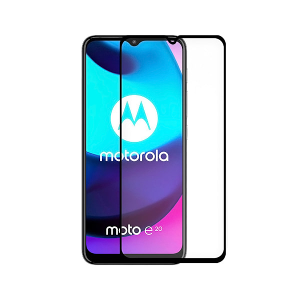 Skärmskydd Motorola Moto E20 - 3D Härdat Glas - Svart