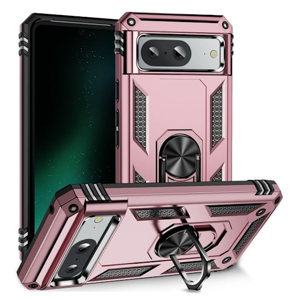 Google Pixel 8 case with a ring - Rose gold-colored