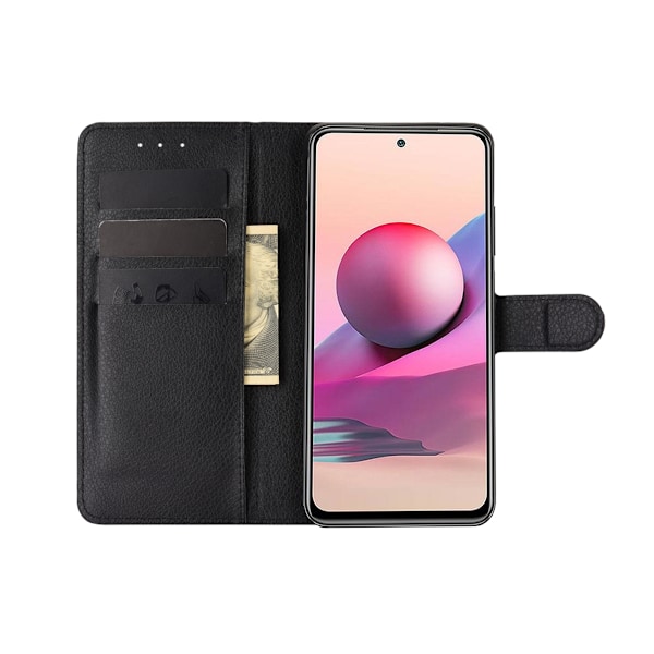 Xiaomi Redmi Note 10/10S Plånboksfodral med Stativ - Svart