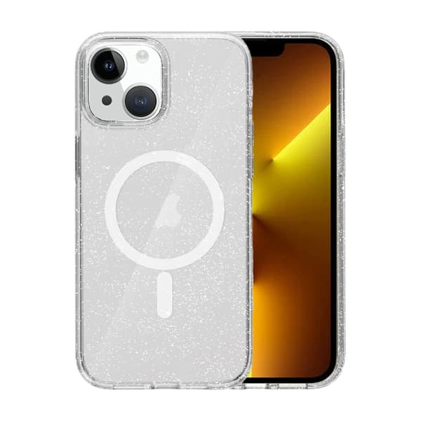 iPhone 13 Mobile Case Shockproof with Glitter - Transparent