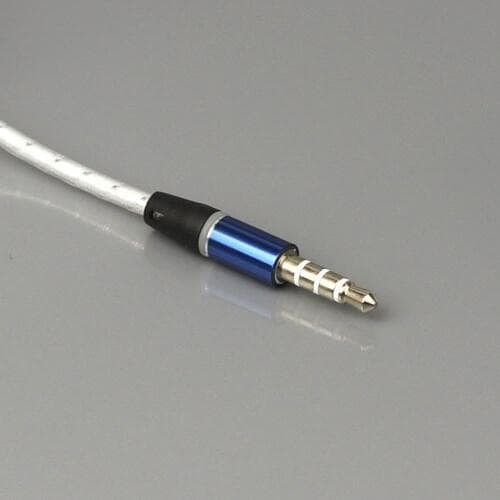 AUX Ljudkabel Med Mikrofon Support, 1.5m - Vit/Silver Svart