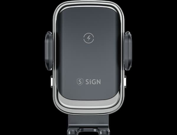 SiGN Car Mobile Holder with Wireless Charging, 15W - Black