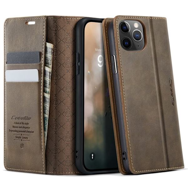 CASEME iPhone 11 Pro Max RFID Blocking Wallet Cover – Coffee