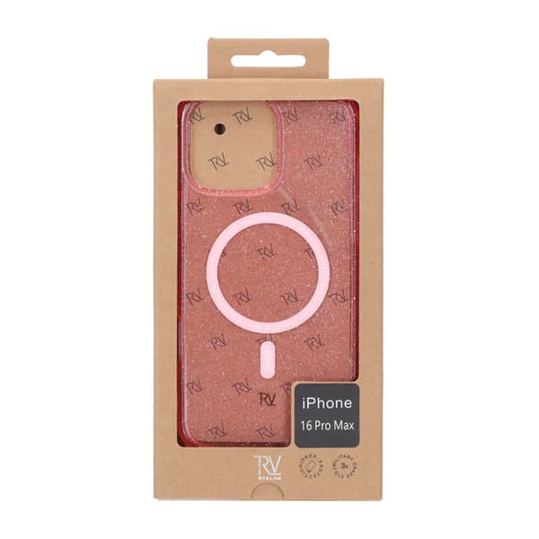 iPhone 16 Pro Max Rvelon TPU Mobile Case with MagSafe - Glitter Pink