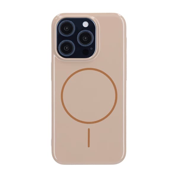 Glossy design Magnetic Case For iPhone 15 Pro Gold