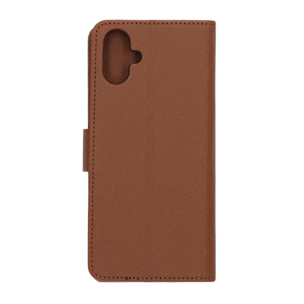 Flip Stand Leather Wallet Case For Samsung A06 Brown