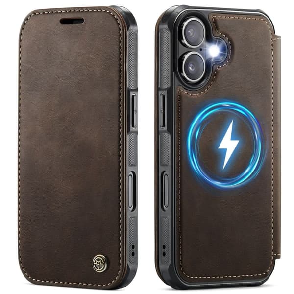CASEME 053 iPhone 16 Plus Wallet Cover MagSafe RFID blocking - Brown