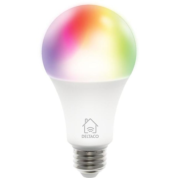 Deltaco Smart Home RGB LED-lampa E27, WiFi Dimbar