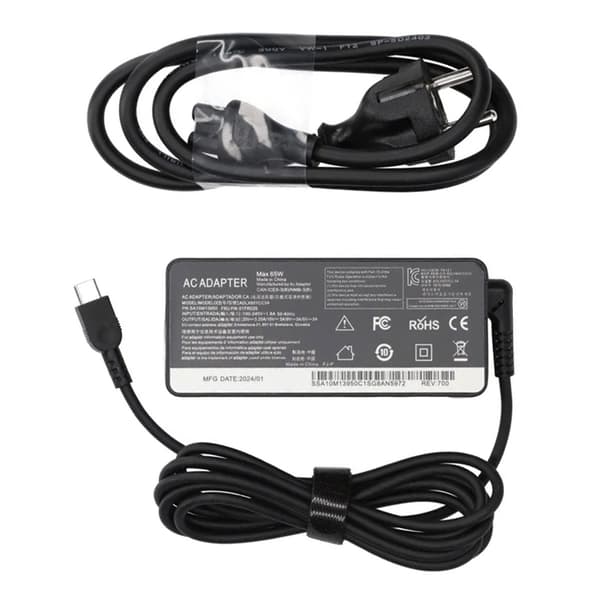 Power Adapter Charger for Lenovo 65W USB-C