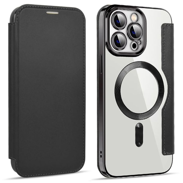 iPhone 14 Pro Max Wallet Cover MagSafe RFID Blocking - Black