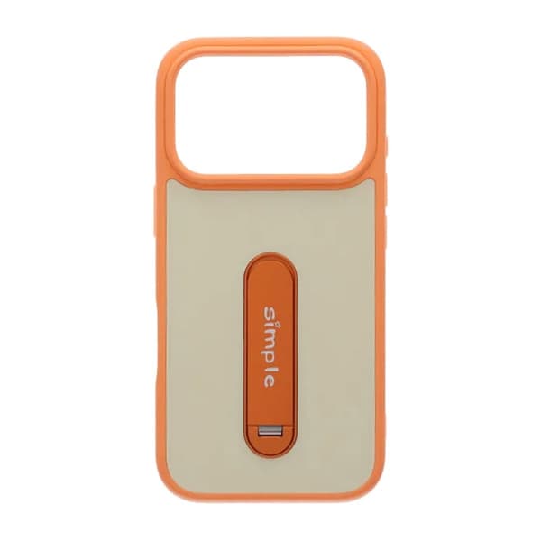 Skal med utfällbart roterande stativ för iPhone 17 Pro Max - Orange