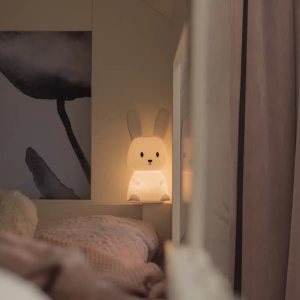 Nattlampa LED Functional Kanin - Timer, Multifärg Svart