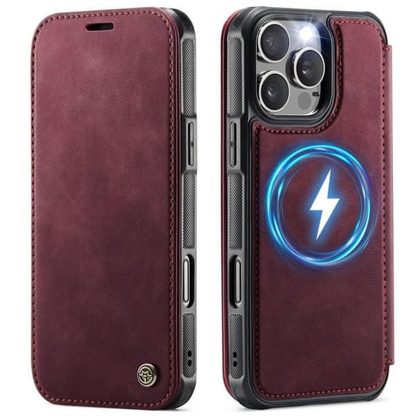 CASEME 053 iPhone 13 Pro Wallet Cover MagSafe RFID blocking - Red