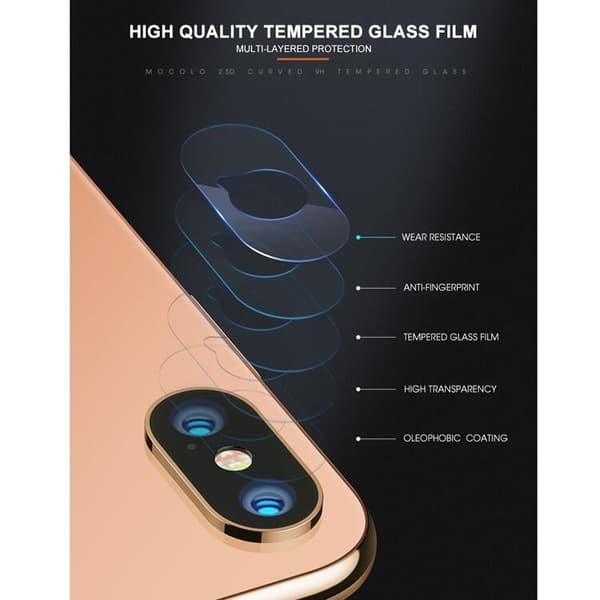 MOCOLO Linsskydd i Härdat Glas för iPhone XR Svart