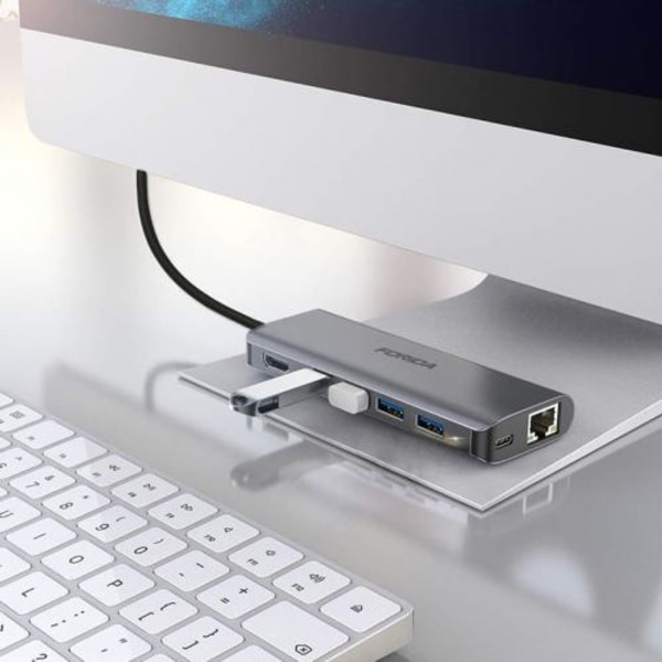 SiGN 7-i-1 USB-C-hub HDMI RJ45 USB-C