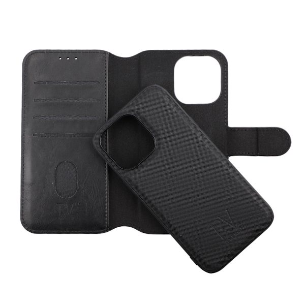 iPhone 13 Pro Plånboksfodral Magnet Rvelon - Svart