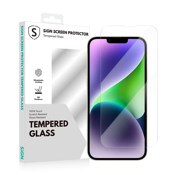 SiGN Skärmskydd i Härdat Glas för iPhone 14 Plus Svart
