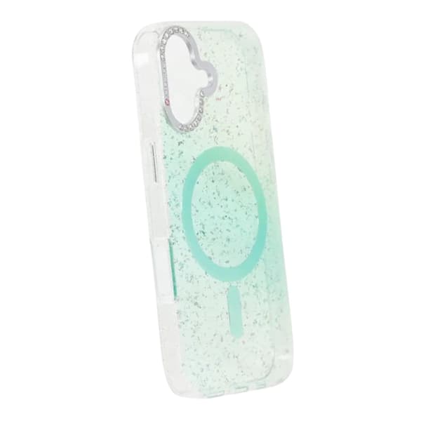 Glitter Skal MagSafe och Diamanter för iPhone 17 - Grön