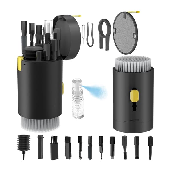 Portable 20 in 1 Cleaning Kit for Mobile and Computer - Black