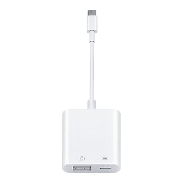 SiGN USB-C till USB-C & USB Kamera Adapter 5V, 1A - Vit