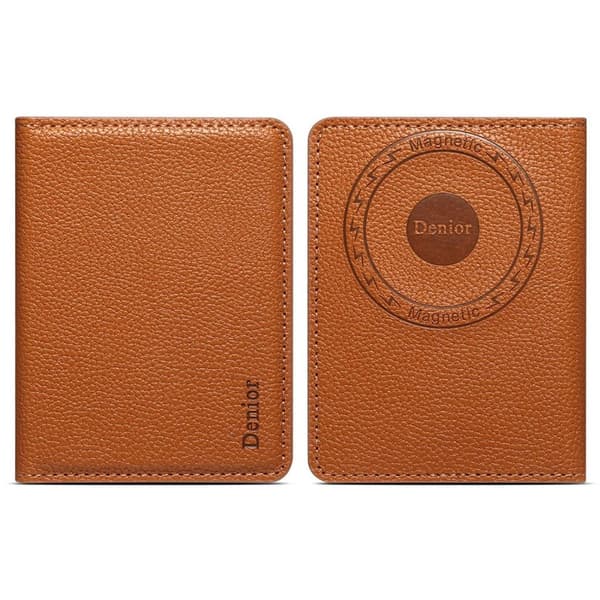 DENIOR MagSafe Wallet Magnetic Card Holder for Mobile Phone - Brown