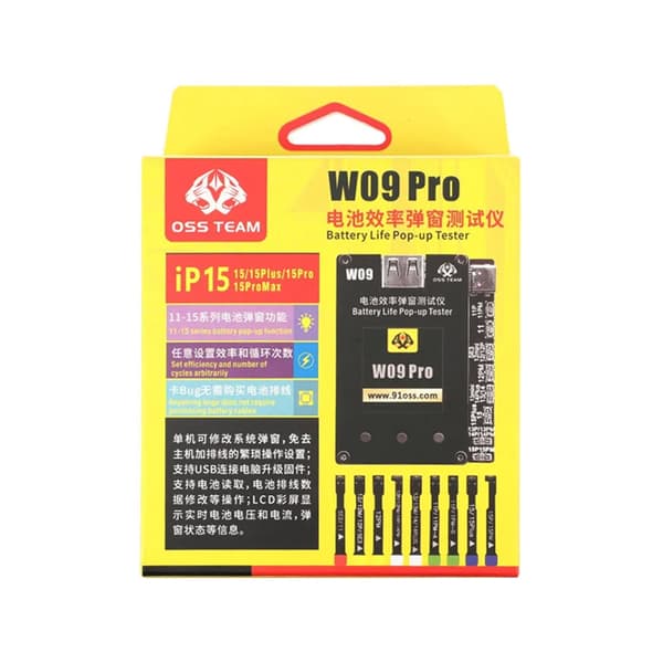 OSS W09 Pro V3 Battery Pop-Up Tester iPhone 11-15 Pro Max