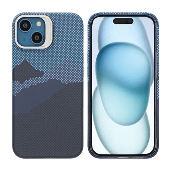 Mobile case with Magsafe and stand for iPhone 13 and 14 - Mountain Blue