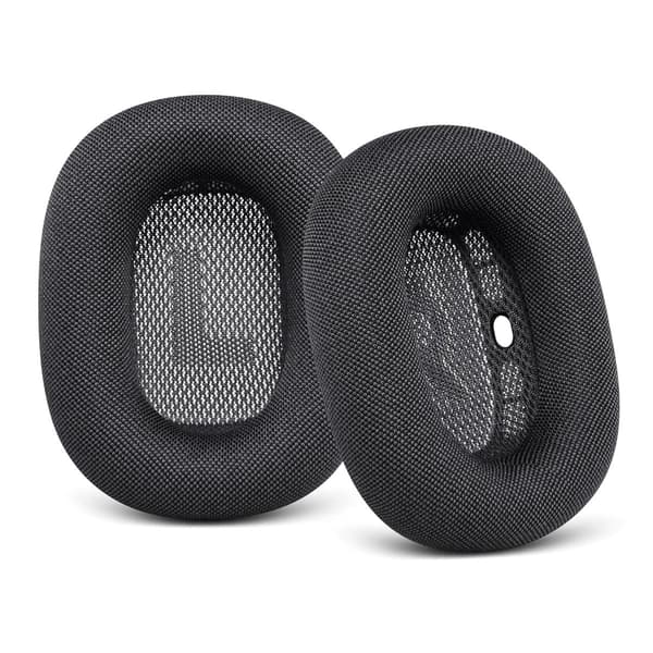 AirPods Max black mesh silicone earphone covers, one pair