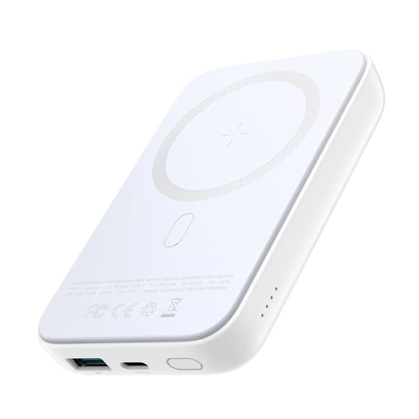 Joyroom Magnetic Wireless Mini Powerbank 10000mAh, USB-C, USB-A - White