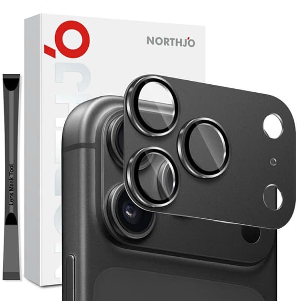 NORTHJO iPhone 18 Pro Max Lens Protector Metal Tempered Glass - Black