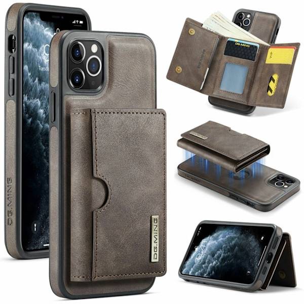 DG.MING iPhone 11 Pro Max Magnetic Wallet Case RFID Blocking – Coffee