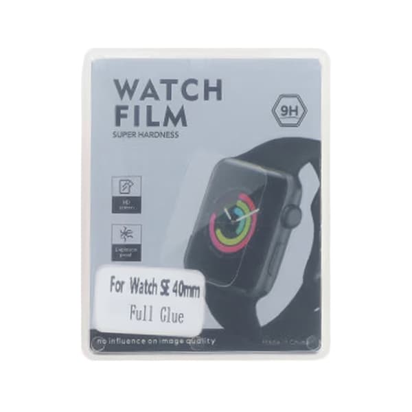 Screen Protector Apple Watch SE 40mm Full Coverage Tempered Glass - Black